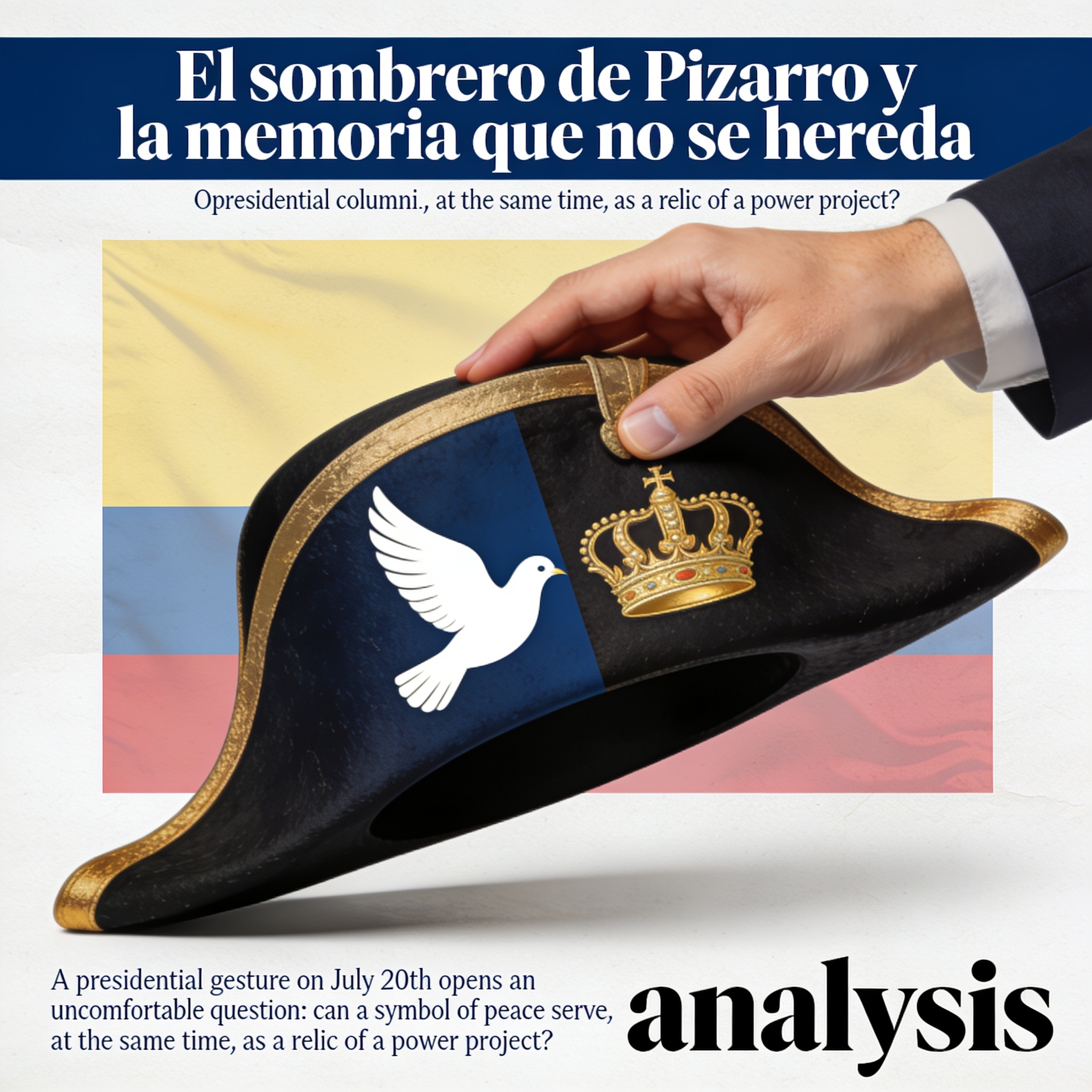 El sombrero de Pizarro y la memoria que no se hereda — Análisis, ilustración editorial