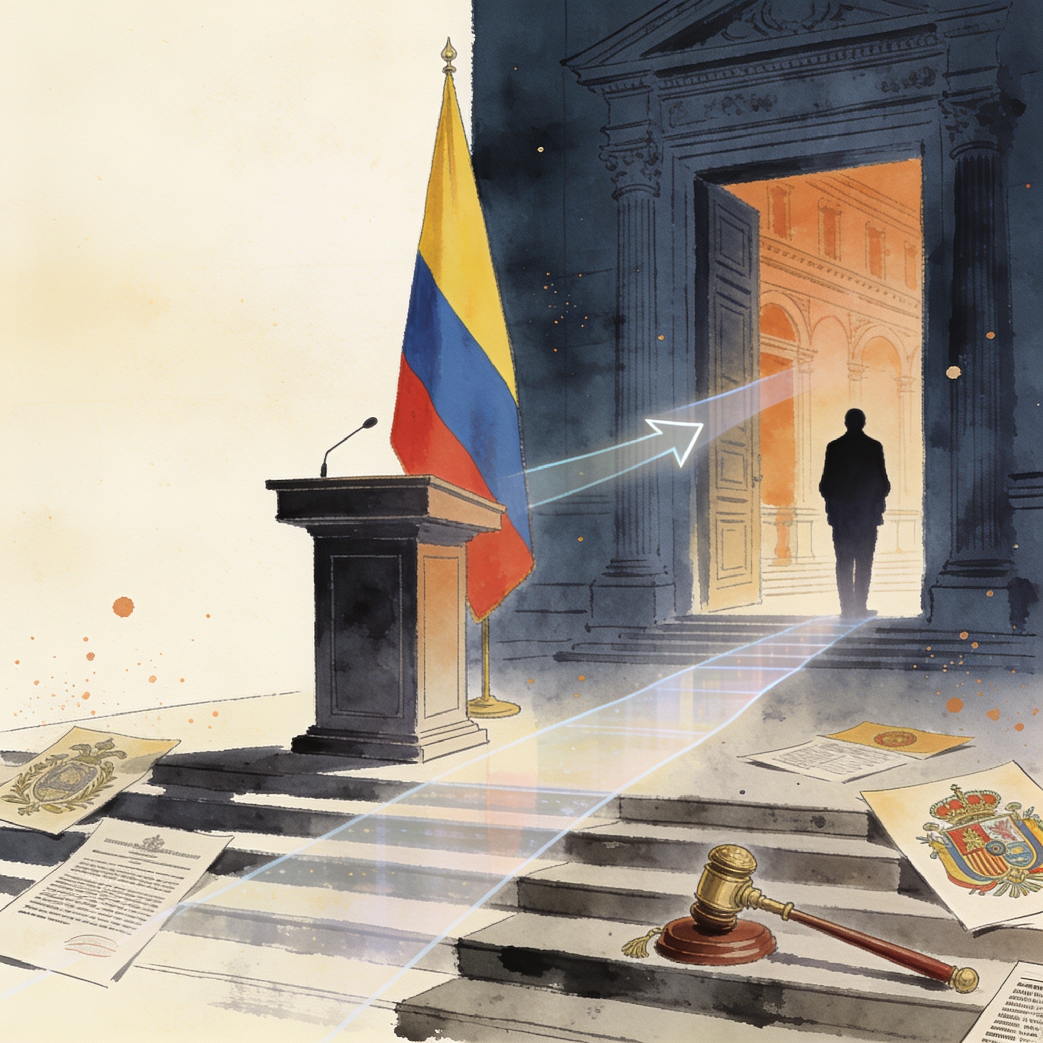El cambio de sede de la posesión y la duda sobre el protocolo — Política, ilustración editorial