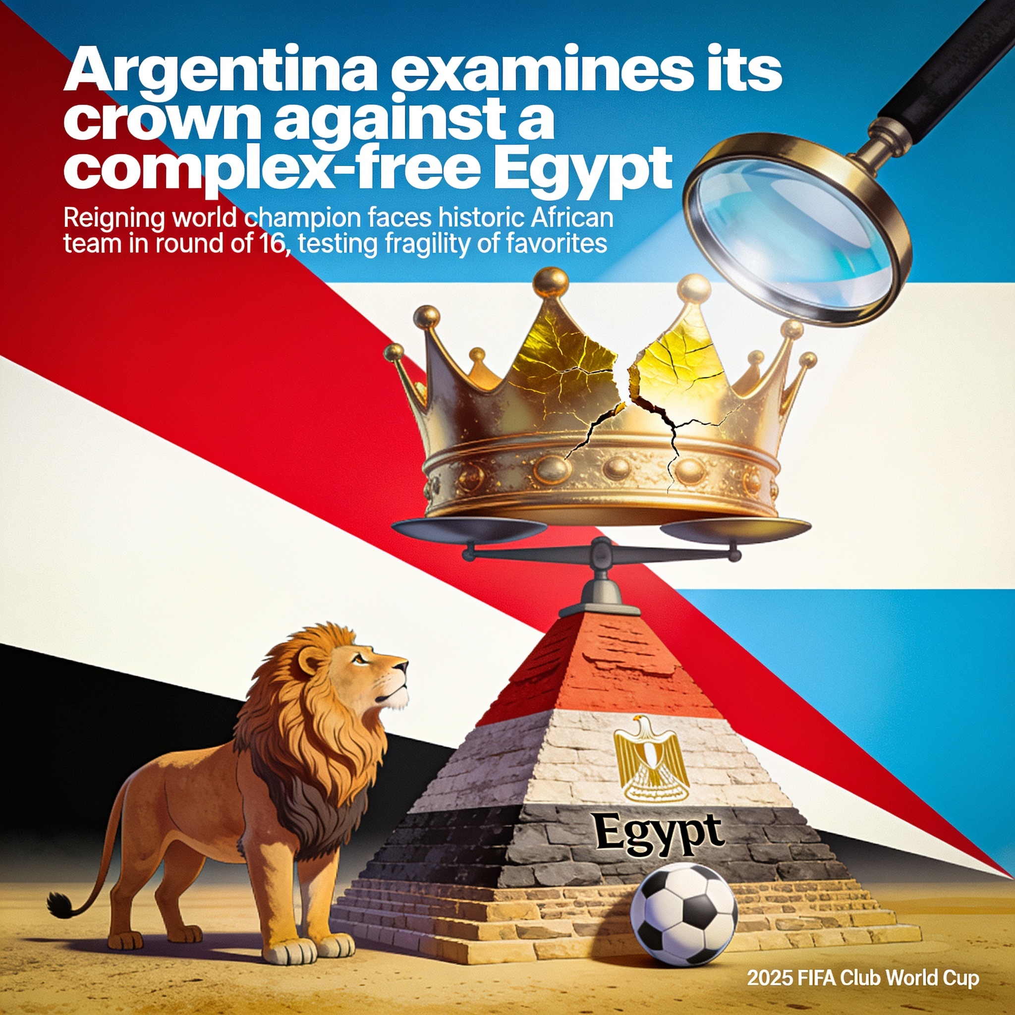 Argentina examina su corona ante un Egipto sin complejos — Deportes, ilustración editorial