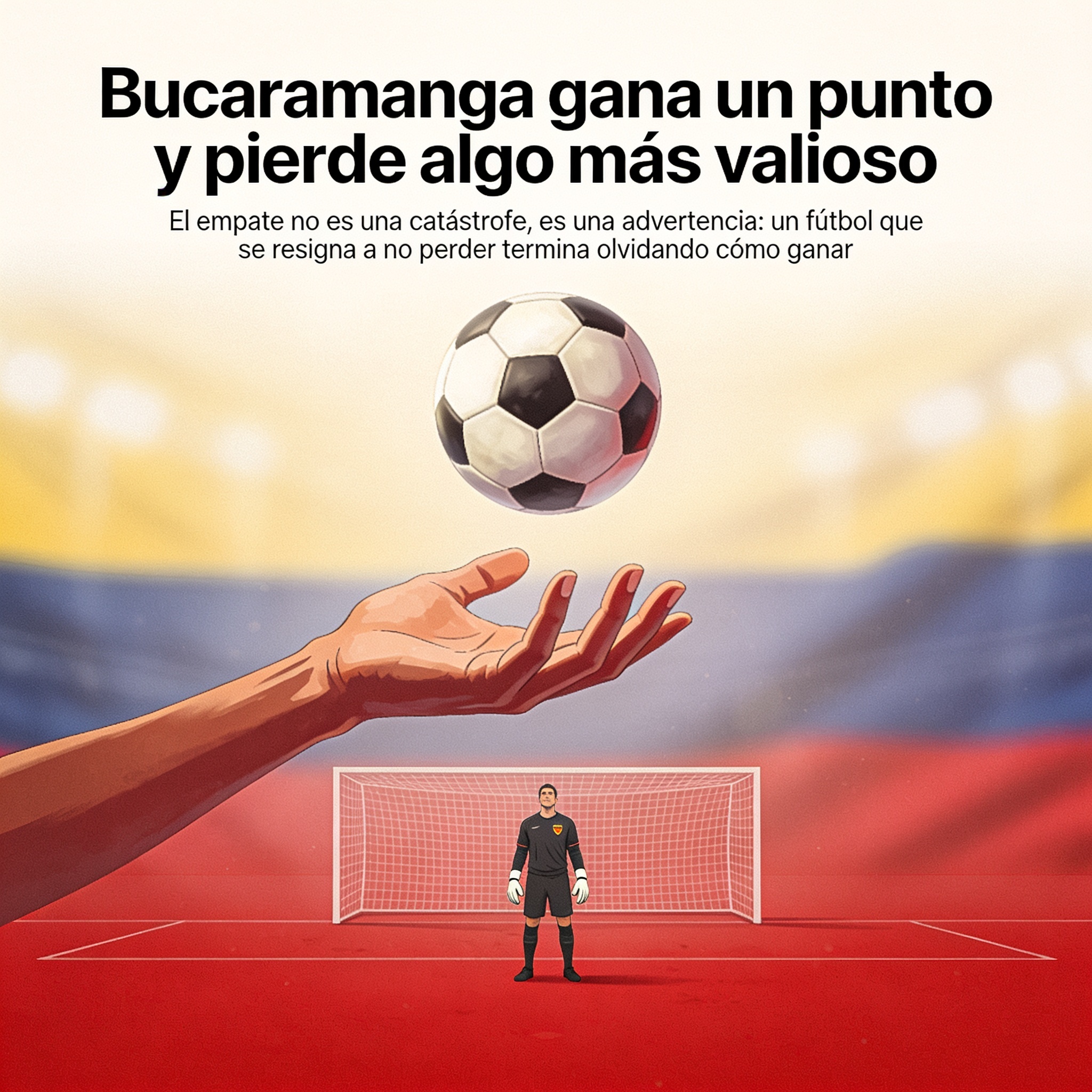 Bucaramanga gana un punto y pierde algo más valioso — Deportes, ilustración editorial