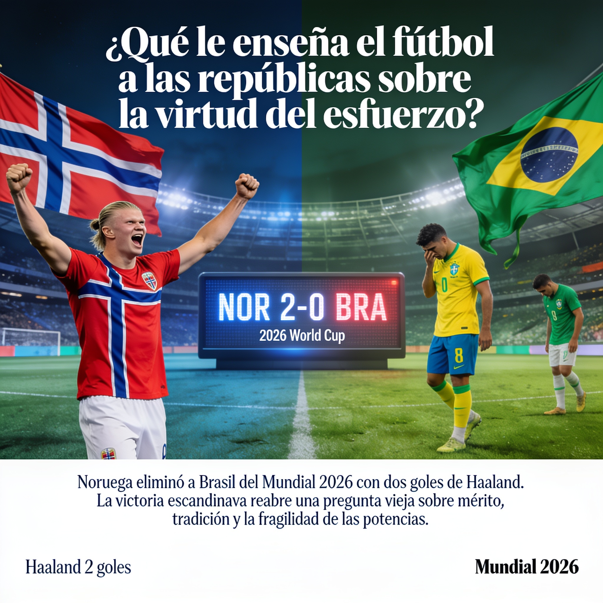 ¿Qué le enseña el fútbol a las repúblicas sobre la virtud del esfuerzo? — Deportes, ilustración editorial
