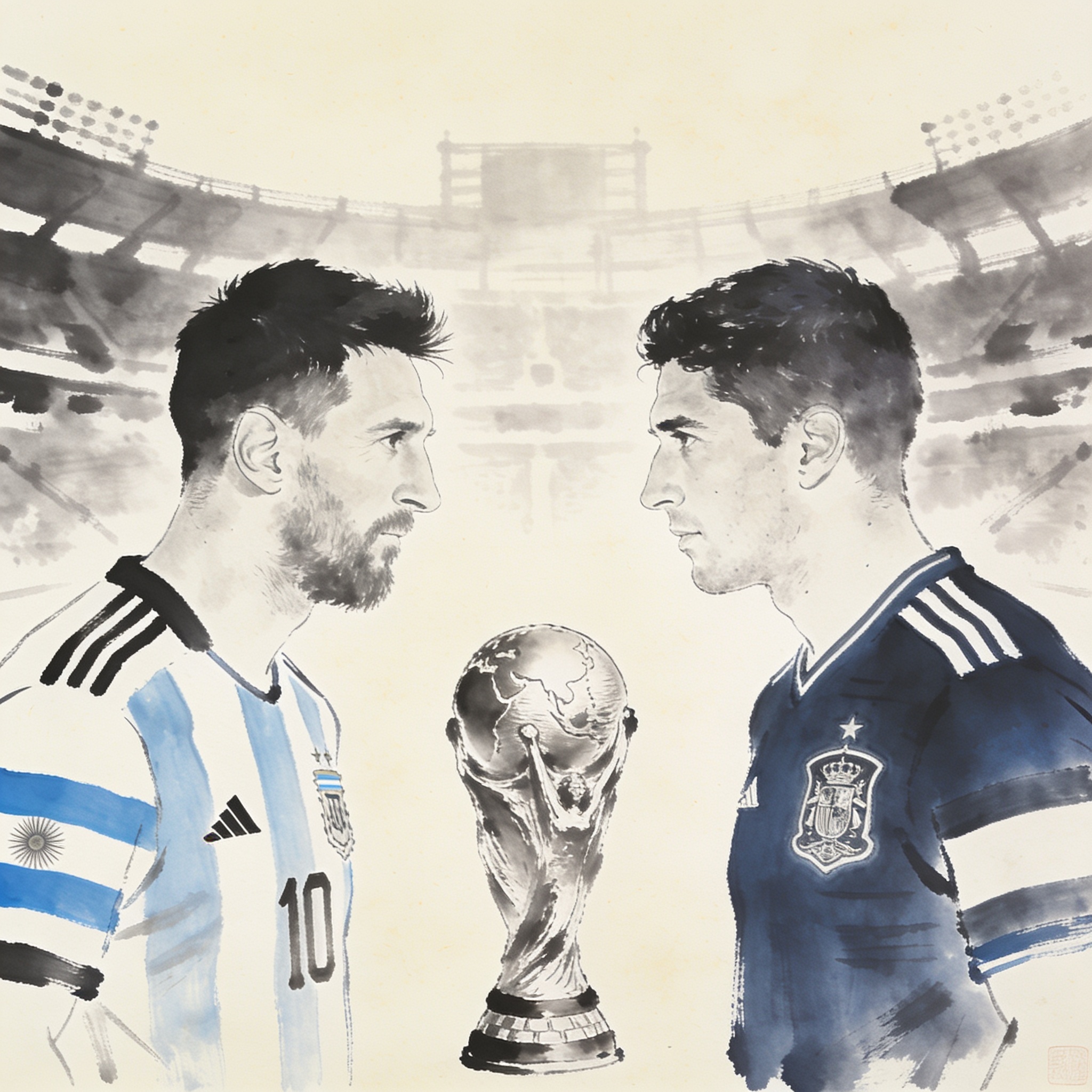 Argentina busca el bicampeonato ante una España que derrotó a Francia — Deportes, ilustración editorial