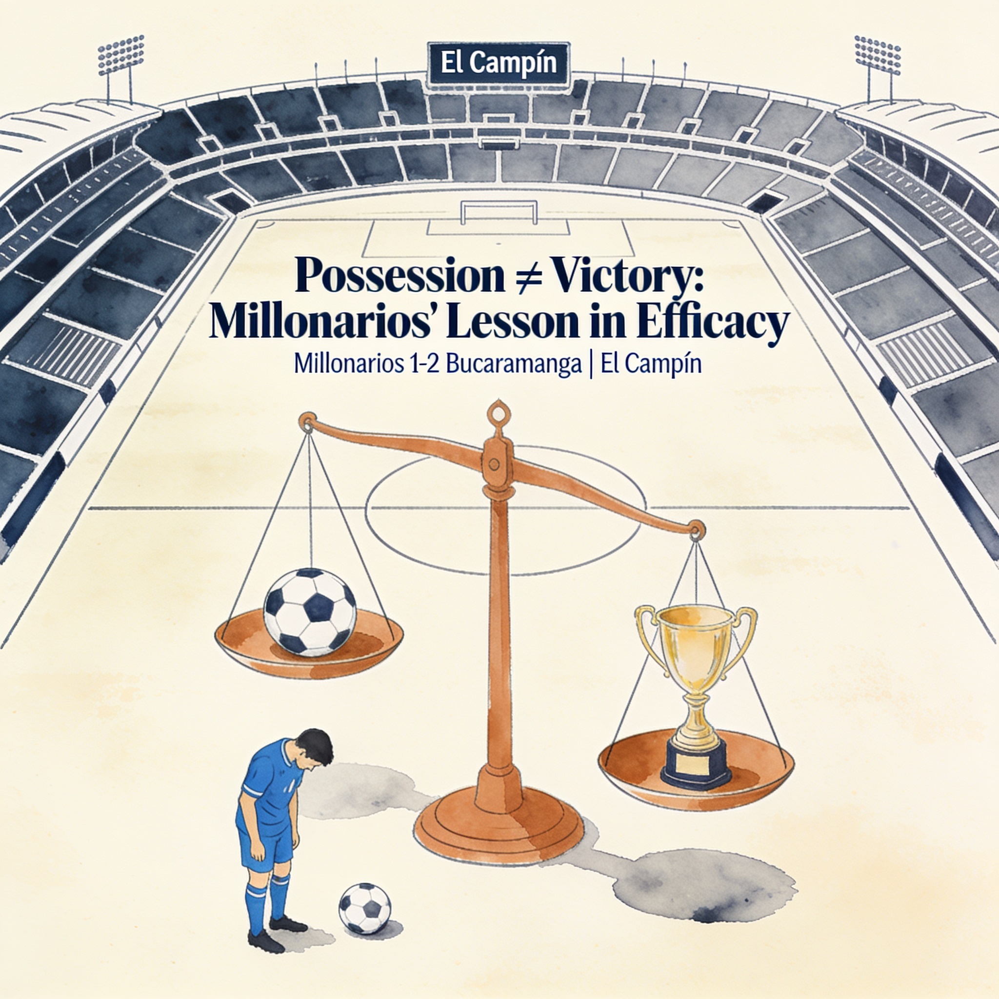 El fútbol no premia la posesión sino la verdad del resultado — Deportes, ilustración editorial