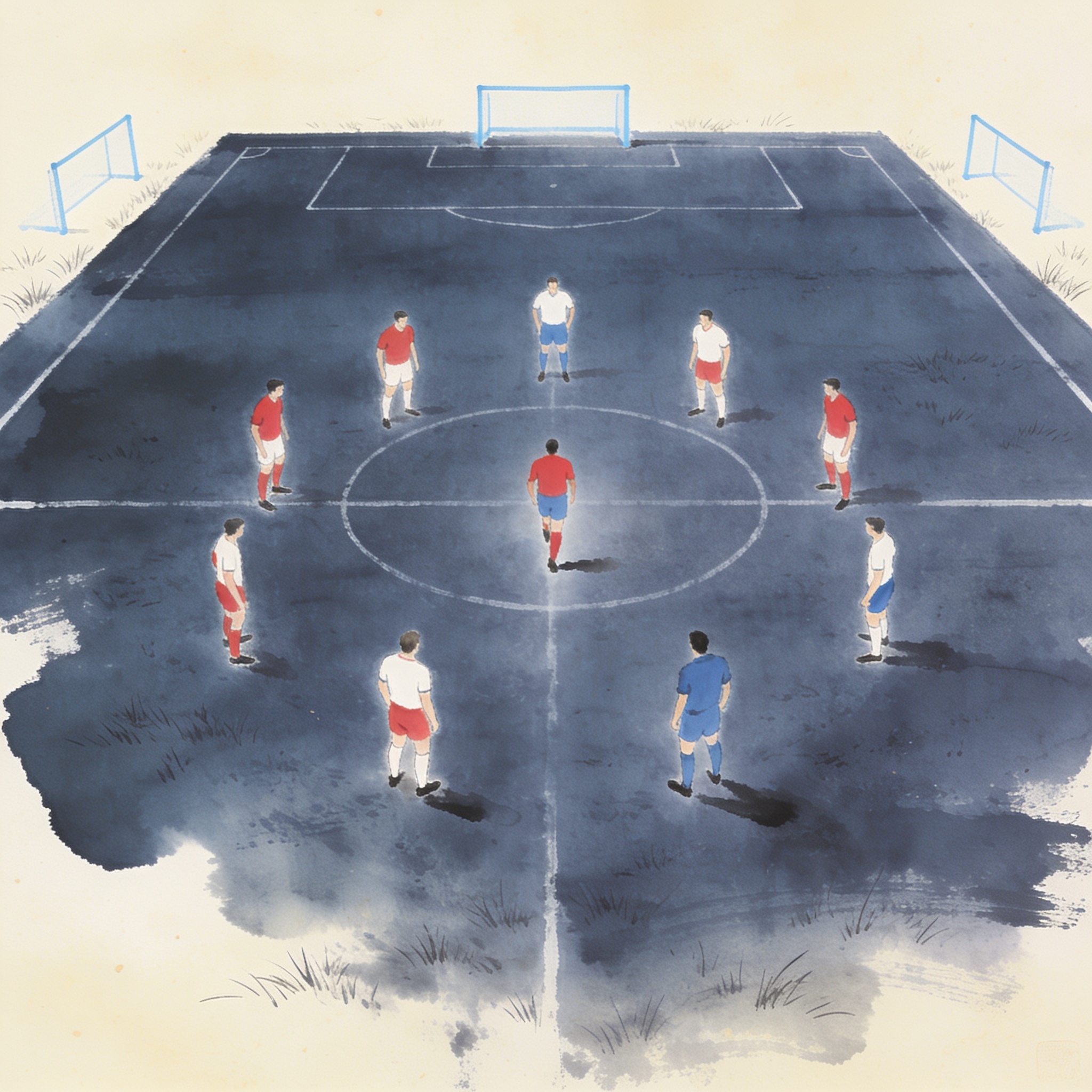 Diez contra once y la democracia futbolística — Deportes, ilustración editorial