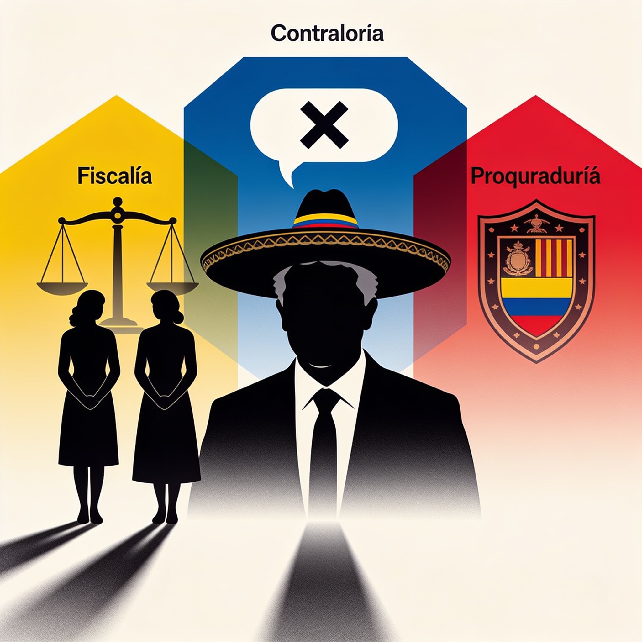 Petro, las hermanas Guerrero y la institucionalidad — Política, ilustración editorial
