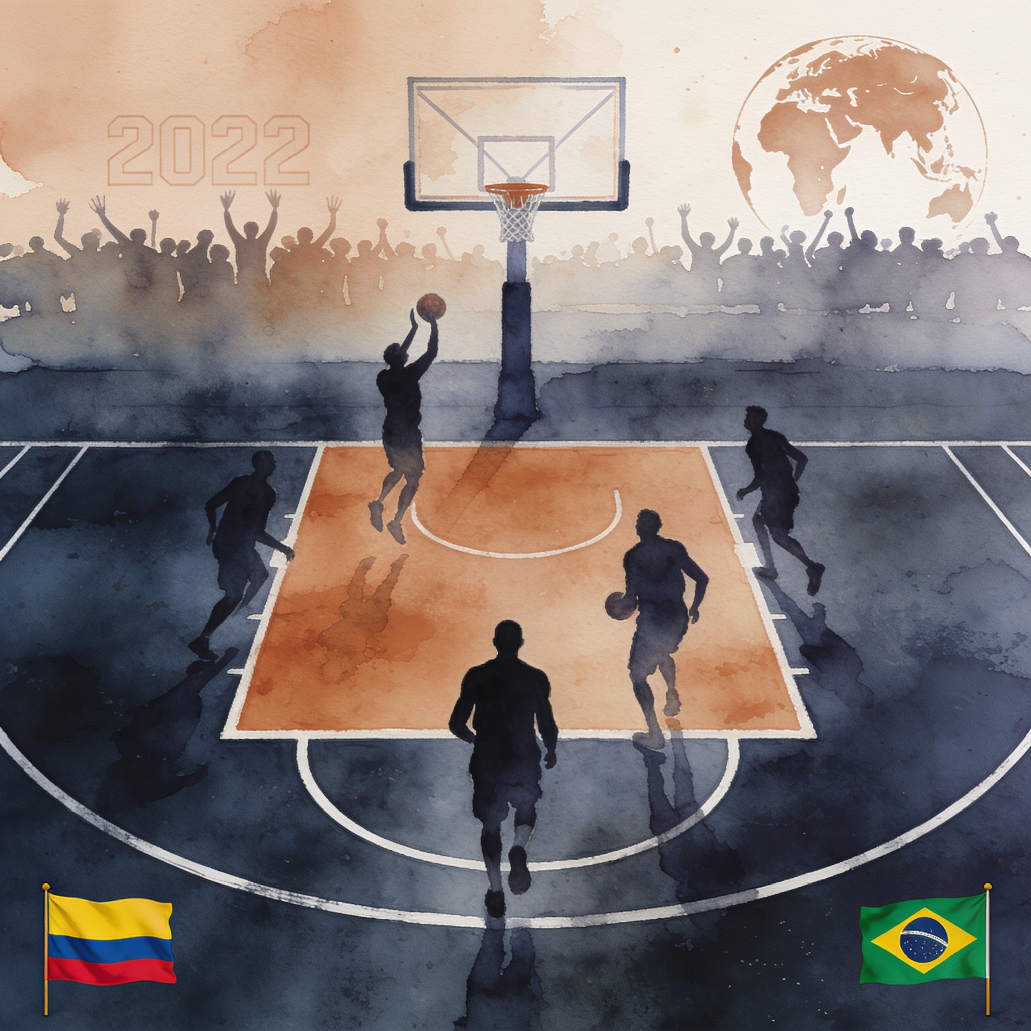 Colombia vuelve a medirse con Brasil en el tabloncillo que no perdona — Deportes, ilustración editorial