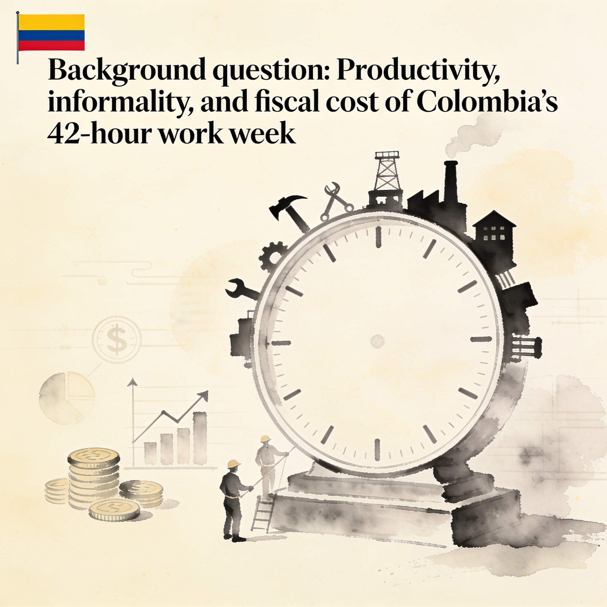 Colombia llega a las 42 horas y queda la pregunta de fondo — Política, ilustración editorial
