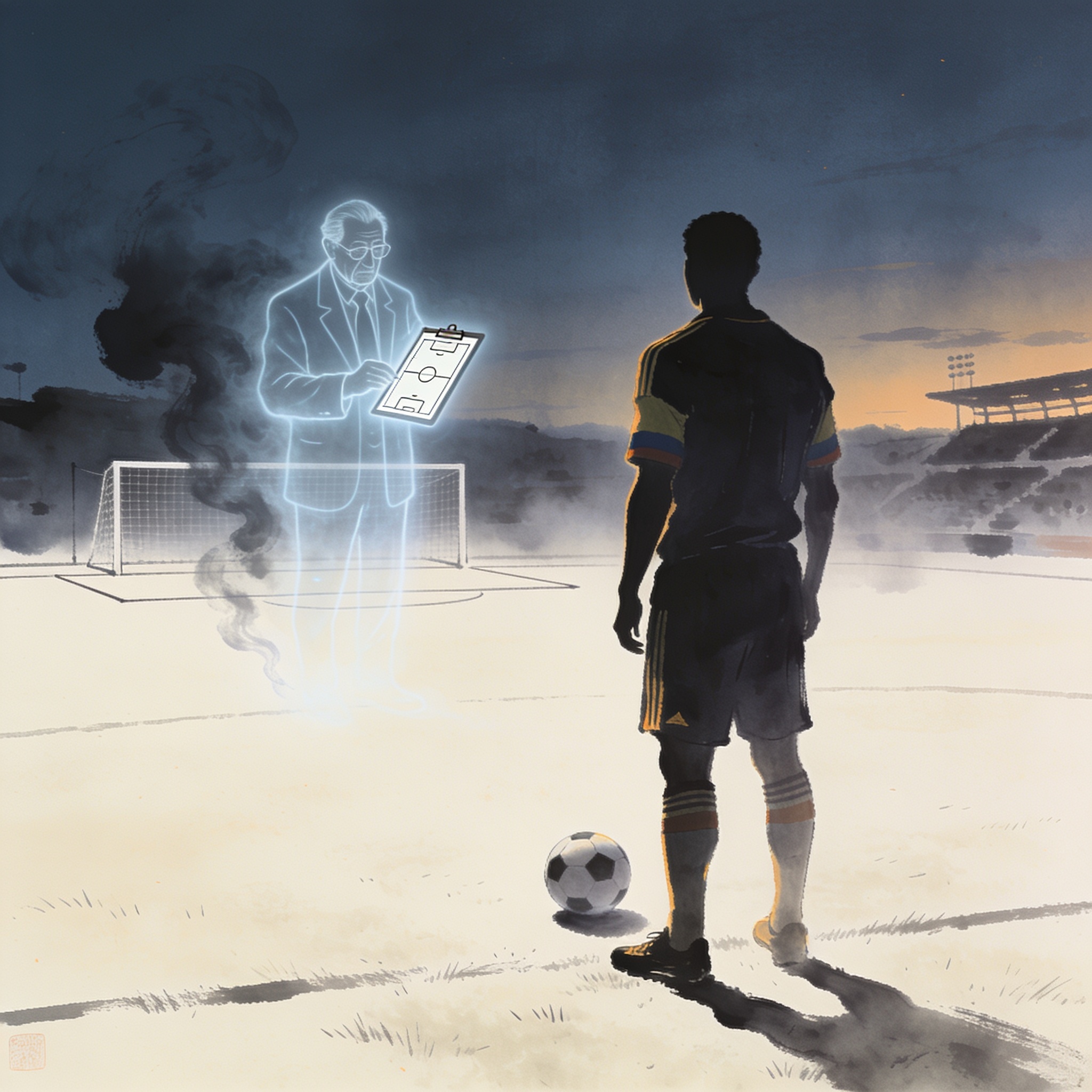 Colombia mide su invicto contra el fantasma de Queiroz — Deportes, ilustración editorial