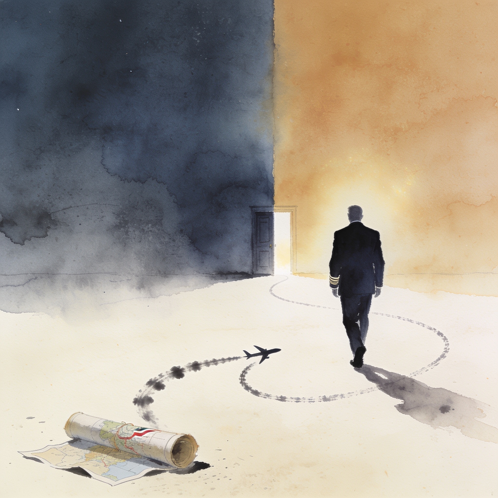 El último viaje de Petro y la doctrina que deja — Política, ilustración editorial