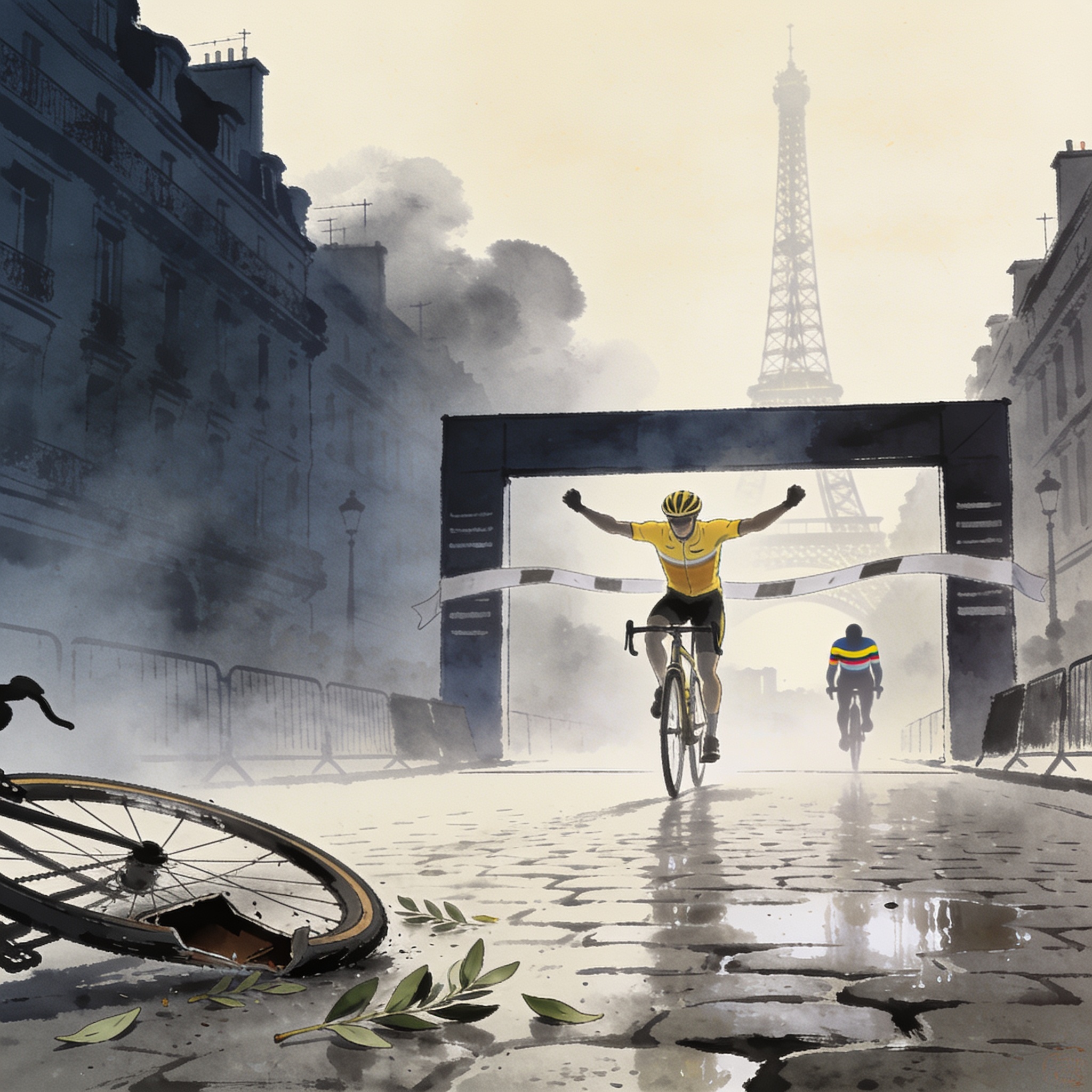 Pogacar reina en París y el ciclismo colombiano busca su rumbo — Deportes, ilustración editorial