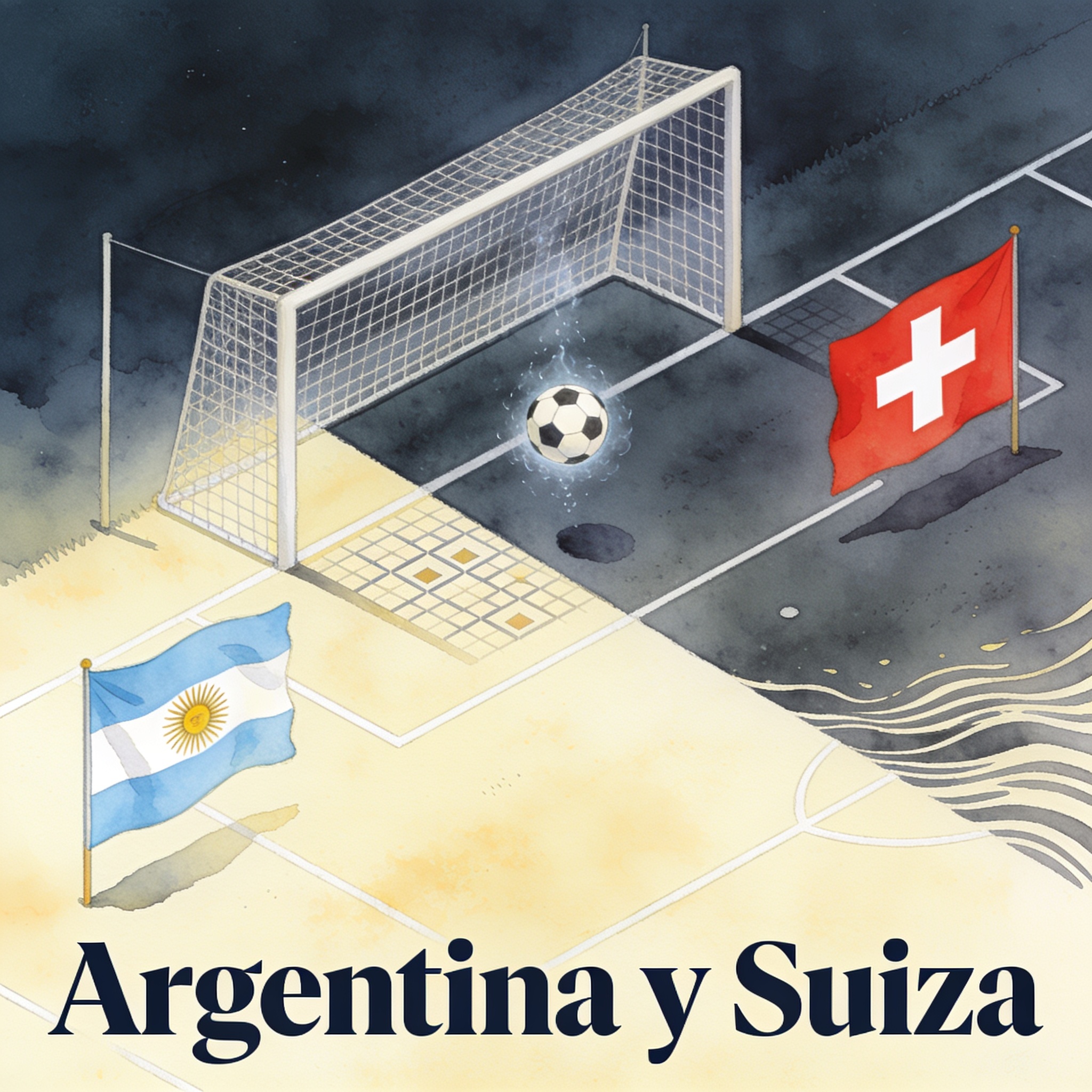 Argentina y Suiza prorrogan una tensión que ya no admite certezas — Deportes, ilustración editorial