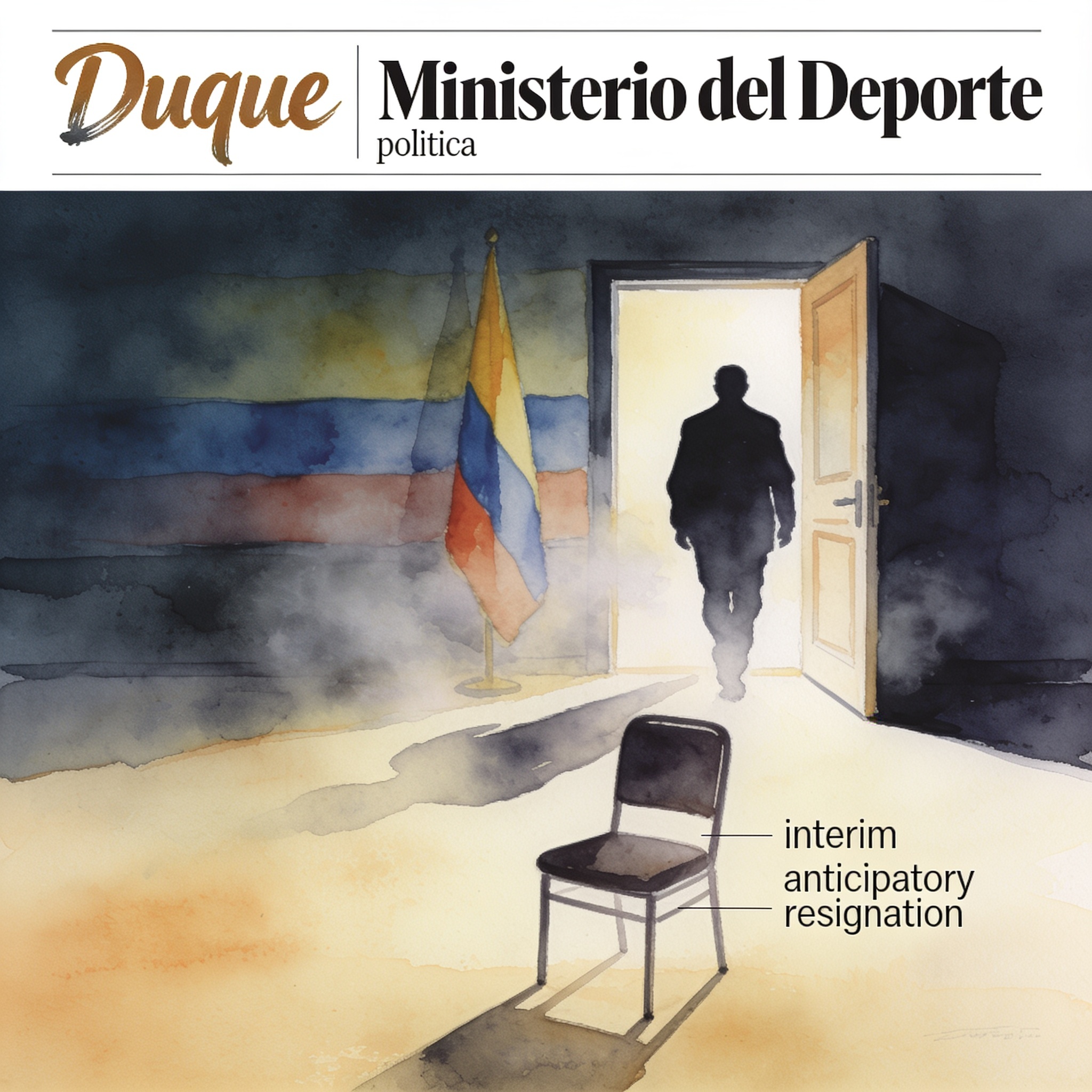 La opacidad de la salida de Duque del Ministerio del Deporte — Política, ilustración editorial