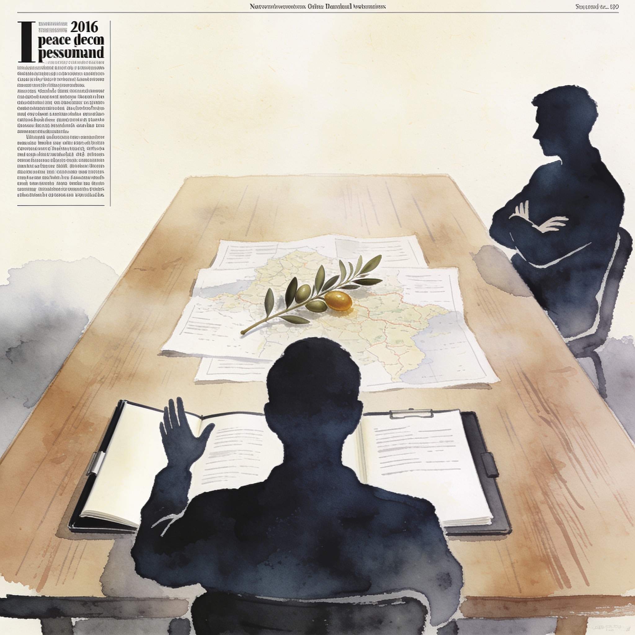 Santos le pide a De la Espriella sostener el acuerdo de 2016 — Política, ilustración editorial