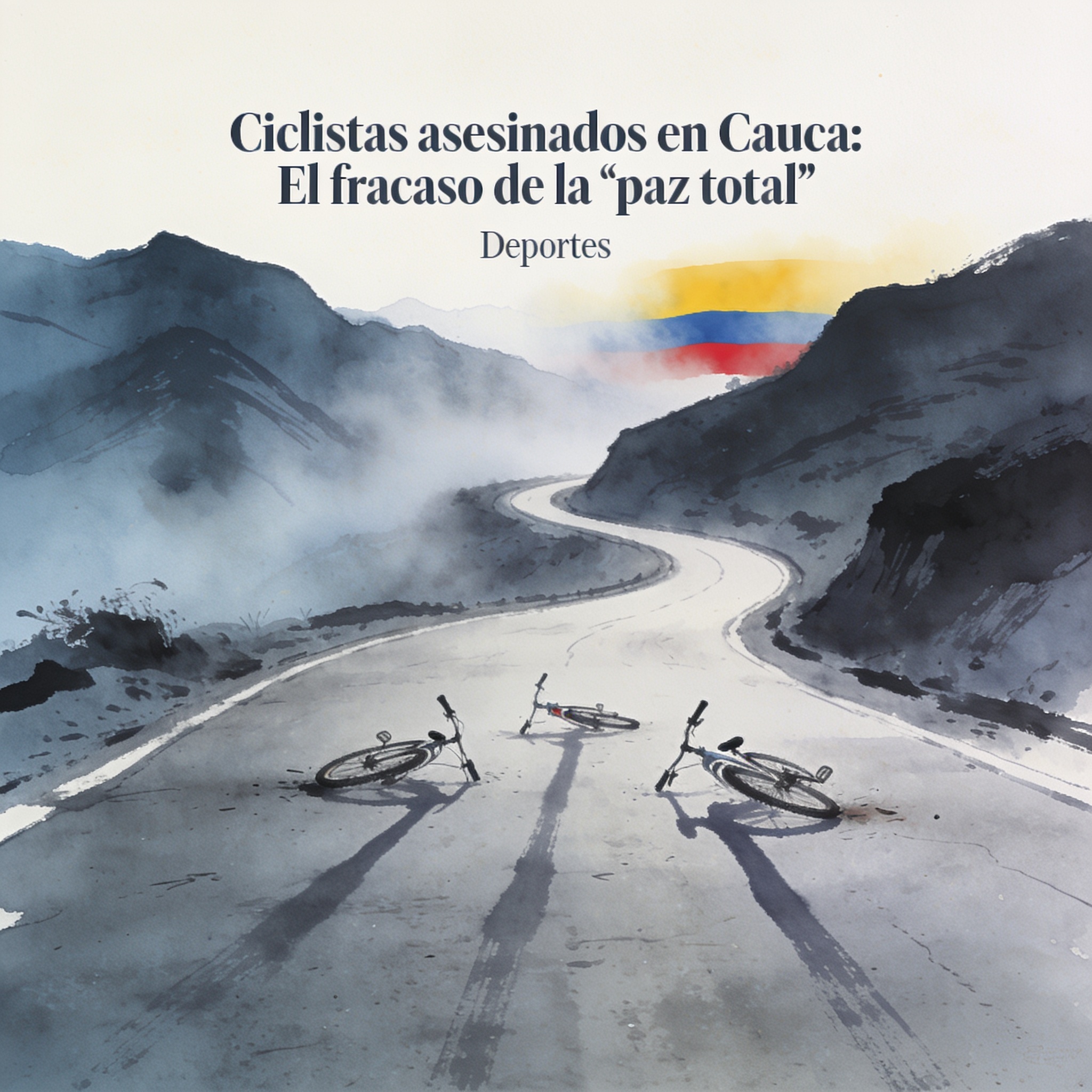 El Cauca mata a quienes pedalean y la paz total no llega — Deportes, ilustración editorial