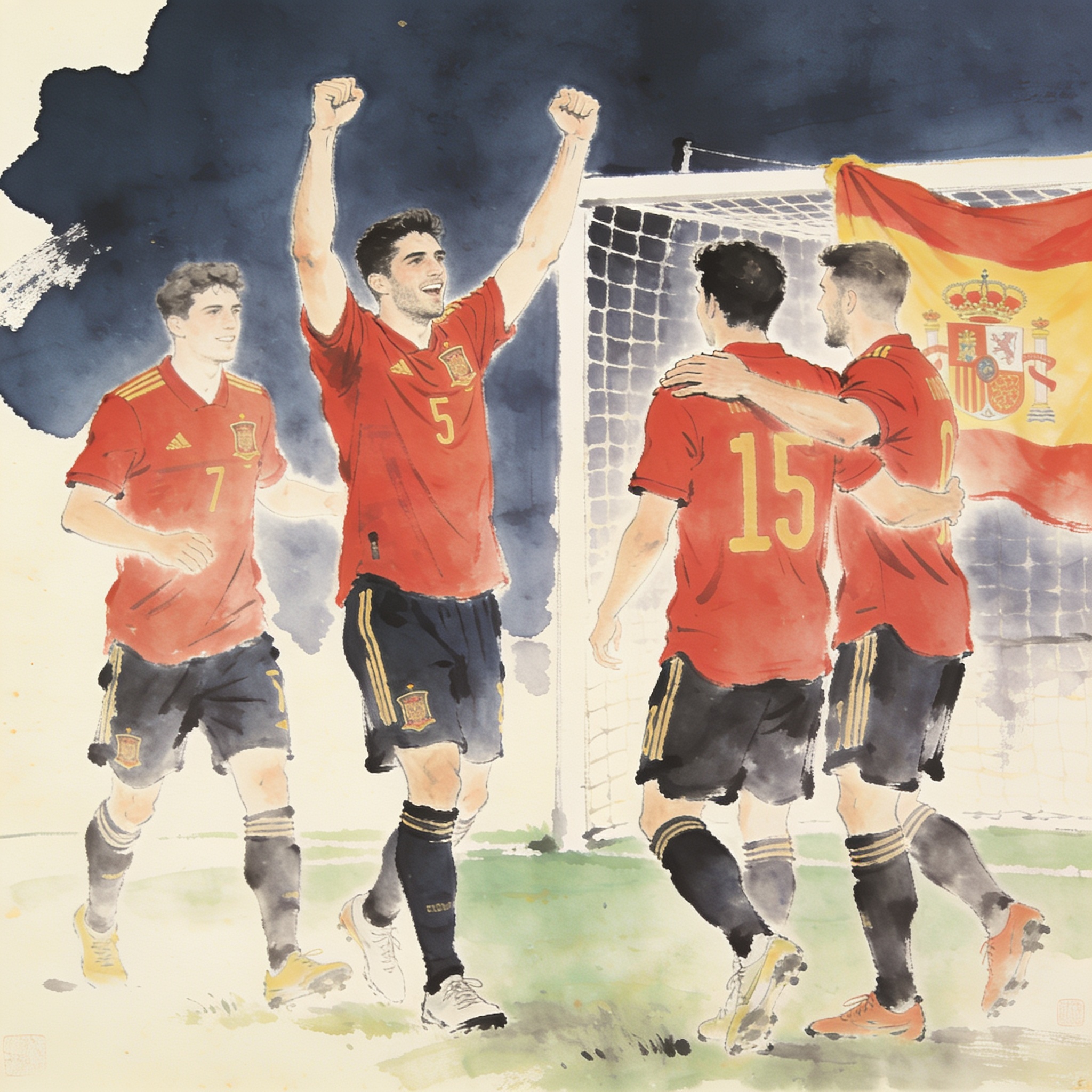 España vuelve a una final mundialista tras quince años de espera — Deportes, ilustración editorial