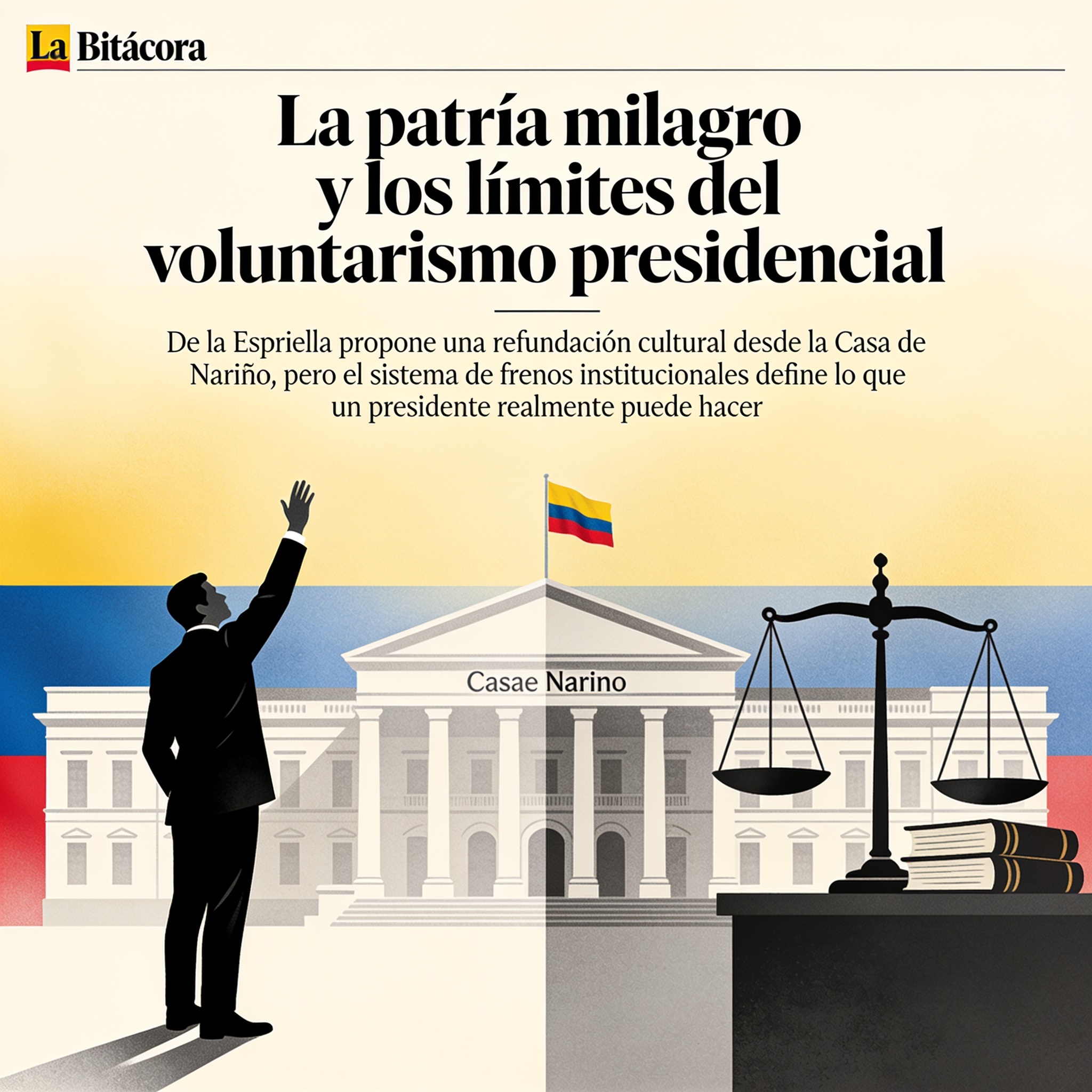 La patria milagro y los límites del voluntarismo presidencial — Política, ilustración editorial