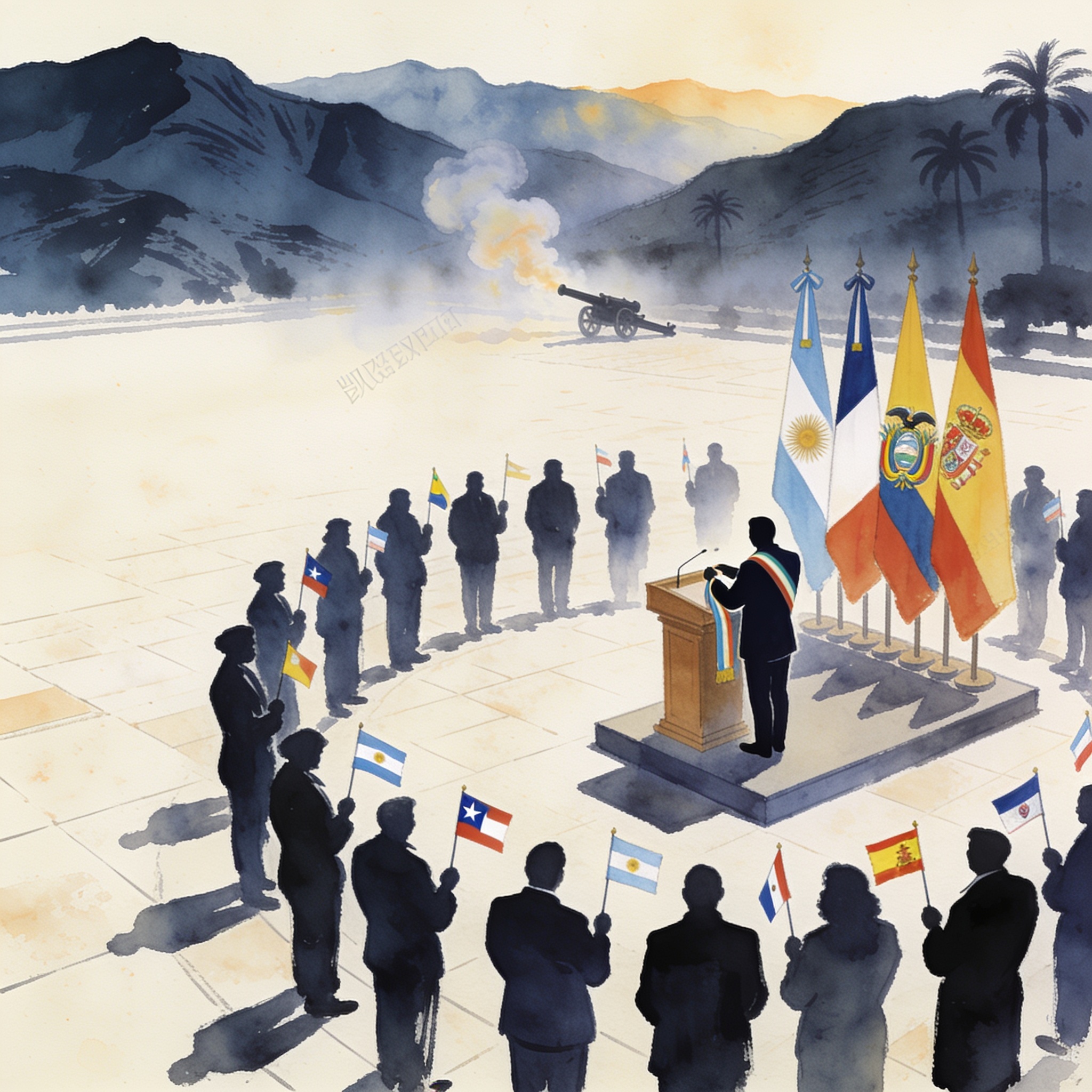 De La Espriella asume la presidencia con un gabinete internacional — Política, ilustración editorial