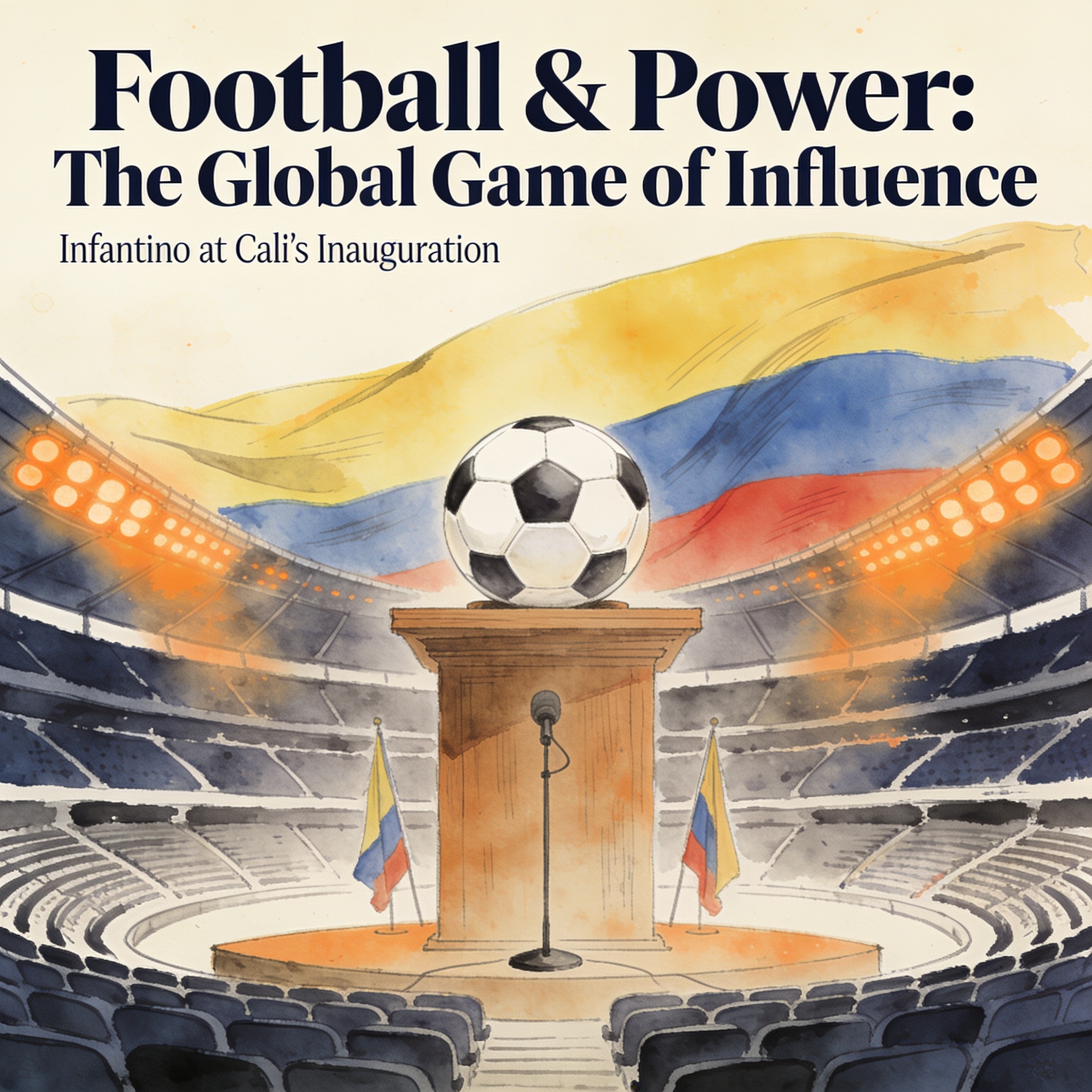 El fútbol se sienta en la primera fila del poder — Deportes, ilustración editorial