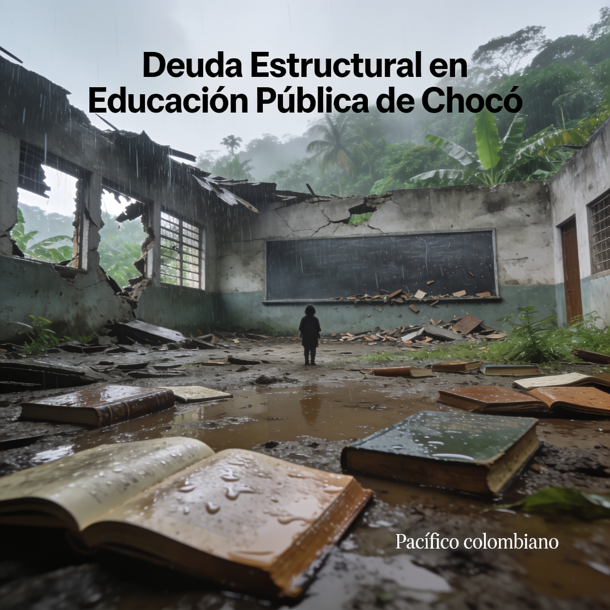 La escuela que se cayó en Quibdó y la deuda pendiente con el Chocó — Política, ilustración editorial