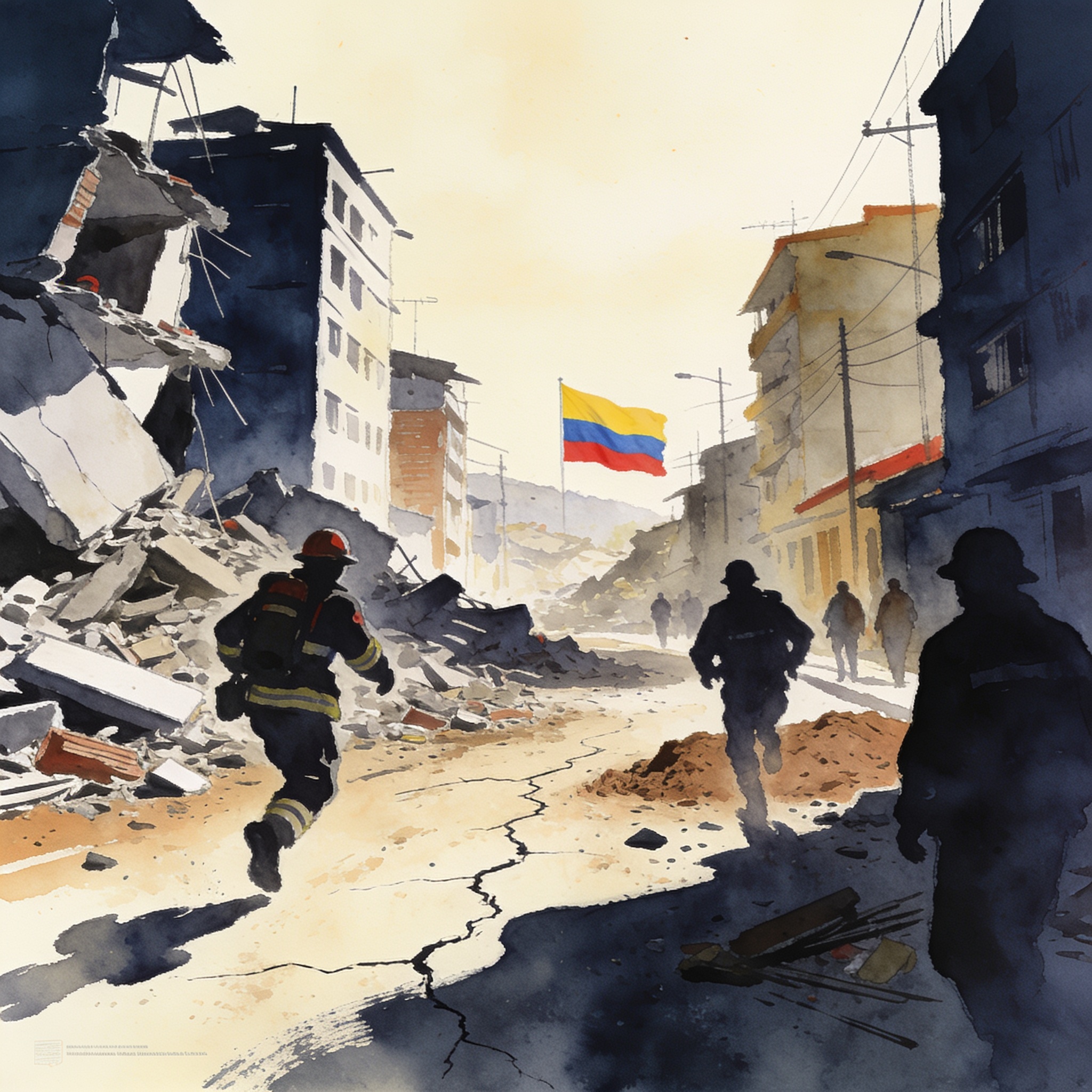 Terremoto deja 265 muertos y 496 desaparecidos en Colombia — Última hora, ilustración editorial