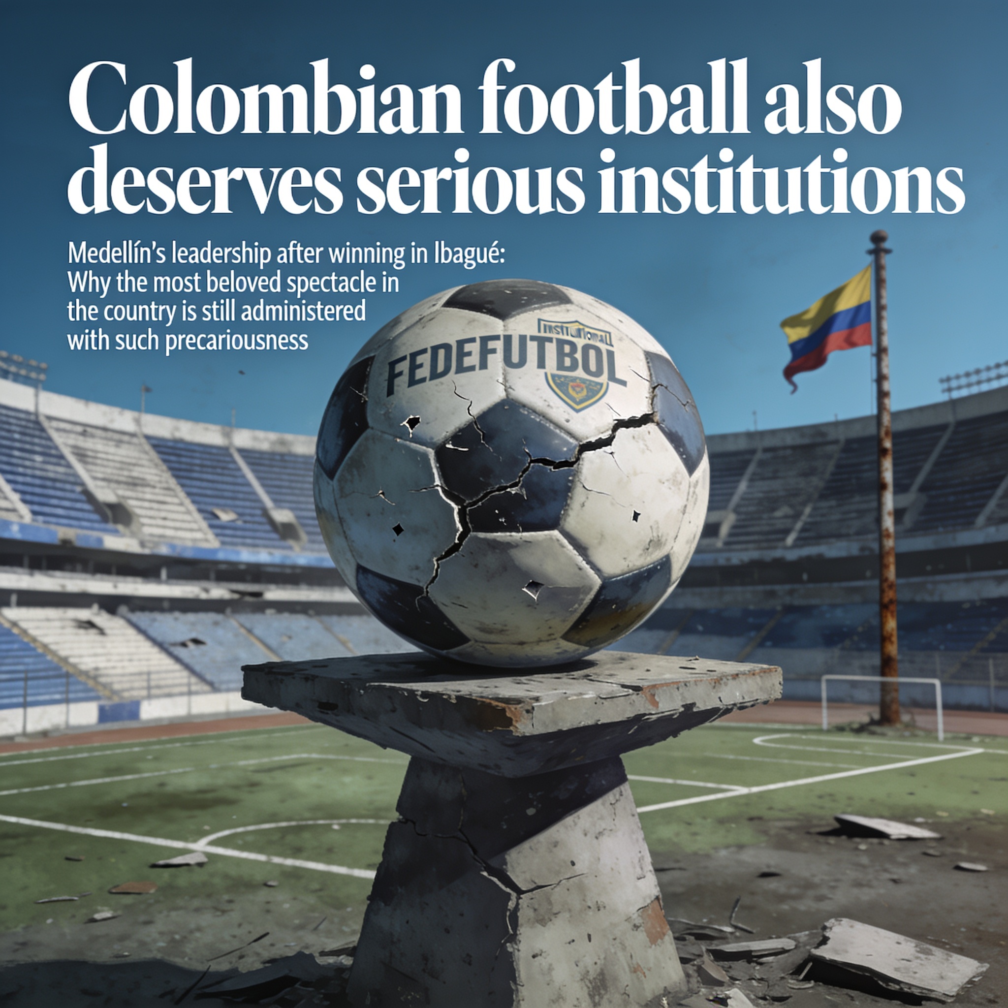El fútbol colombiano también merece instituciones serias — Deportes, ilustración editorial