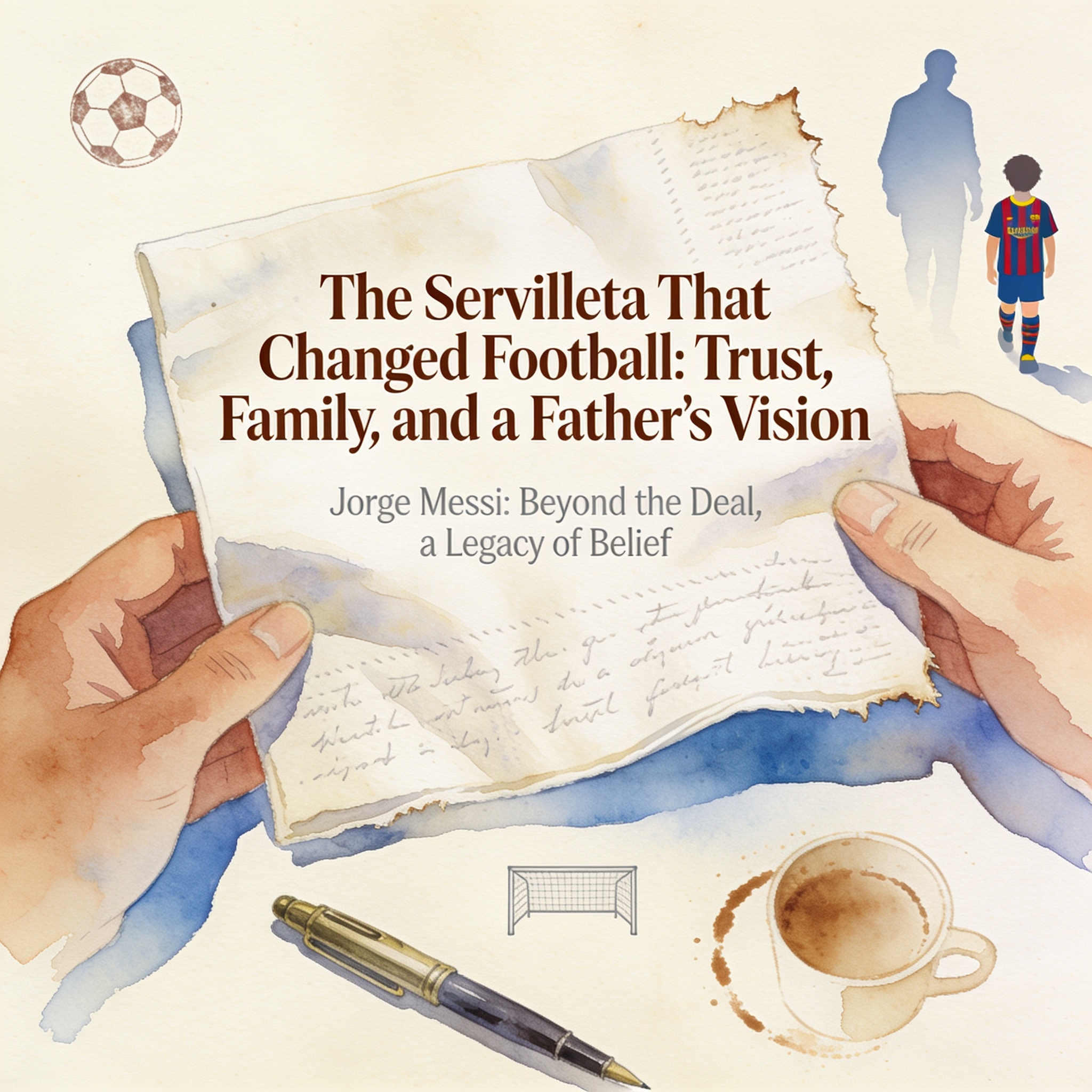La servilleta que sostuvo una época del fútbol — Deportes, ilustración editorial
