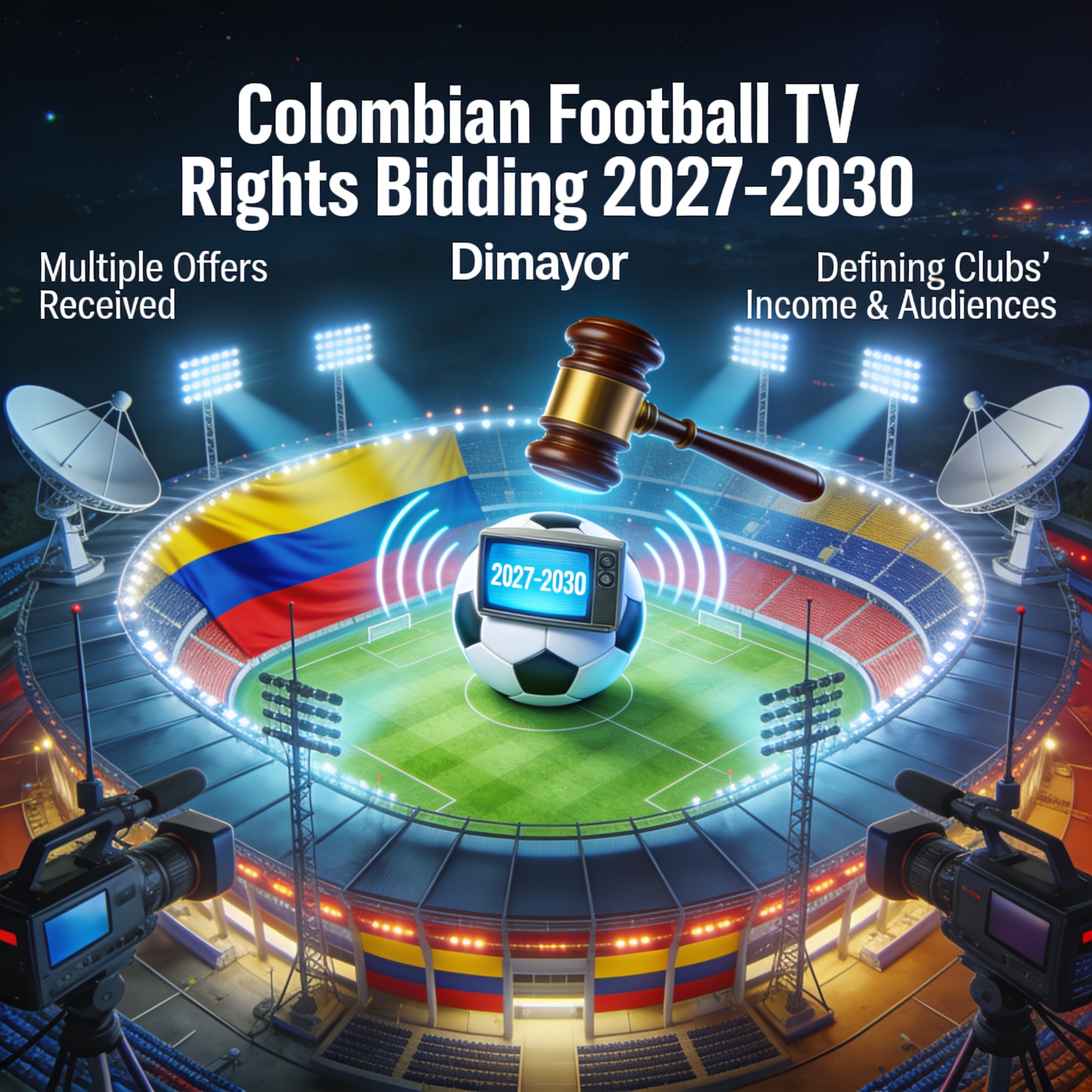 El fútbol colombiano abre la puja por sus derechos de televisión — Deportes, ilustración editorial