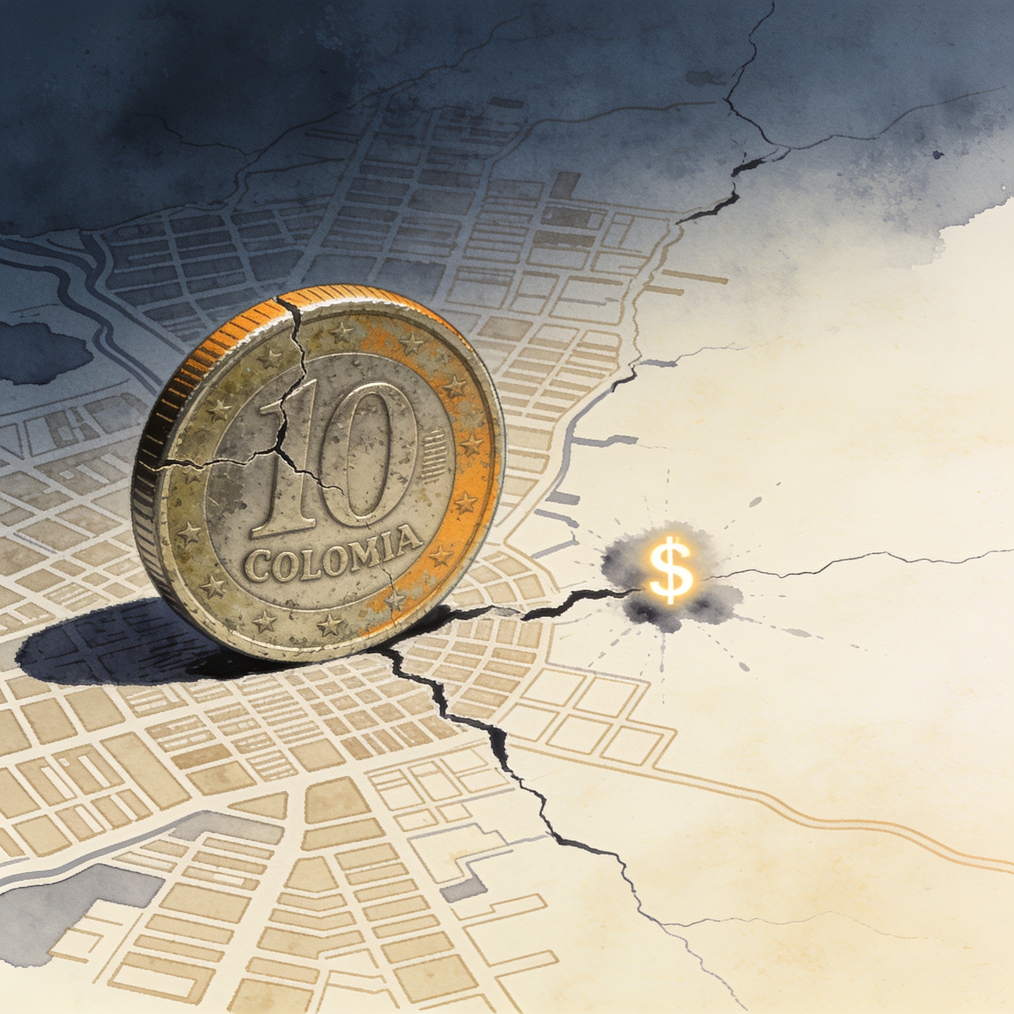 La brecha del dólar físico alerta sobre riesgos en la reconstrucción — Mercados, ilustración editorial