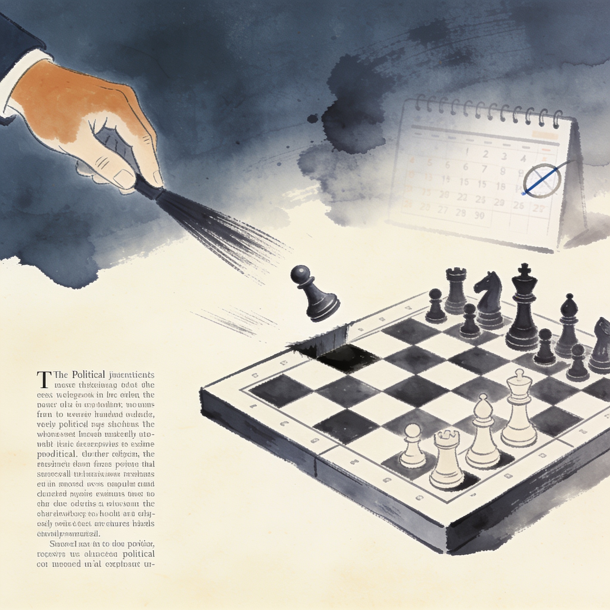 La moción contra Beltrán y el cálculo político de la oposición — Política, ilustración editorial