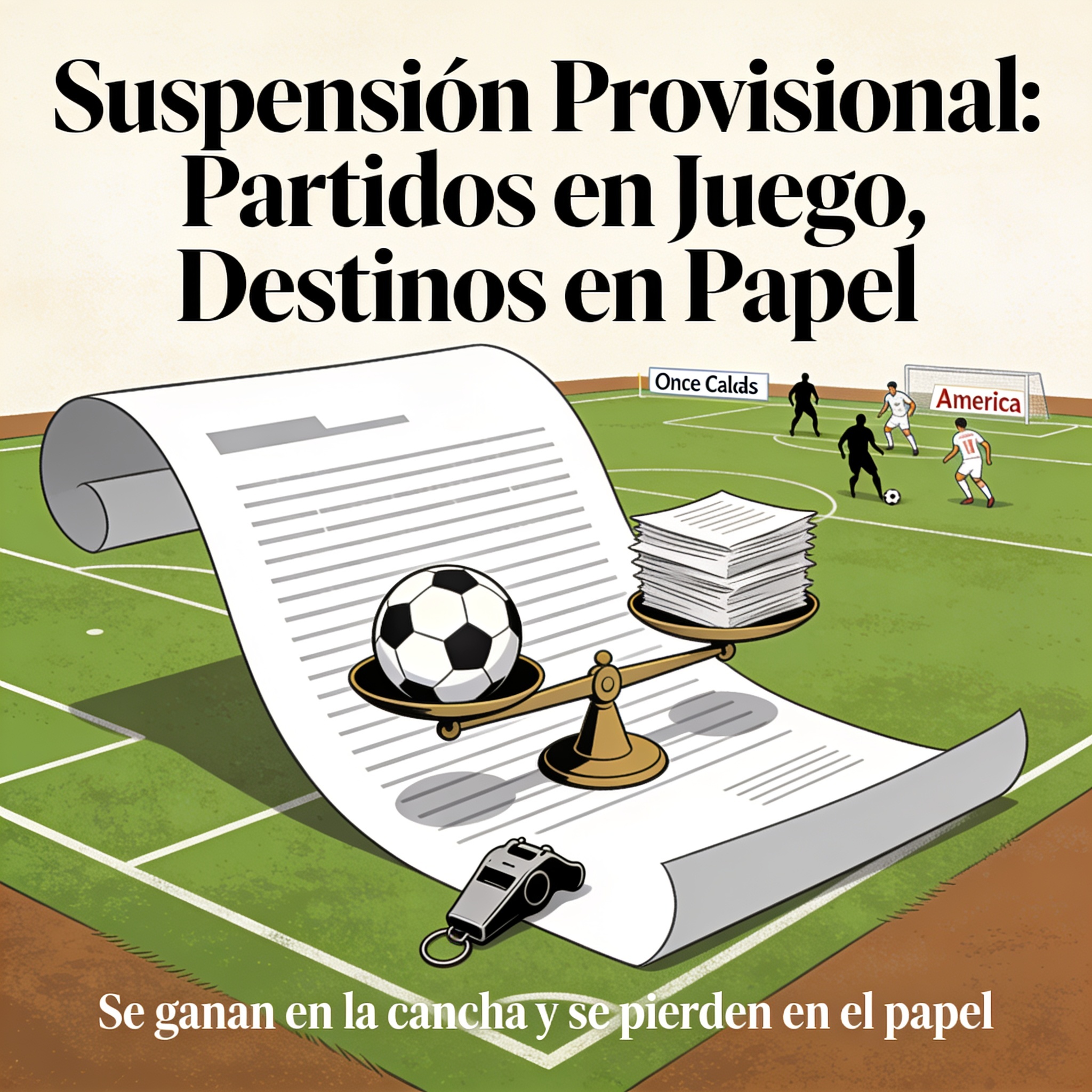 La Dimayor suspende primero y el fútbol pregunta después — Deportes, ilustración editorial