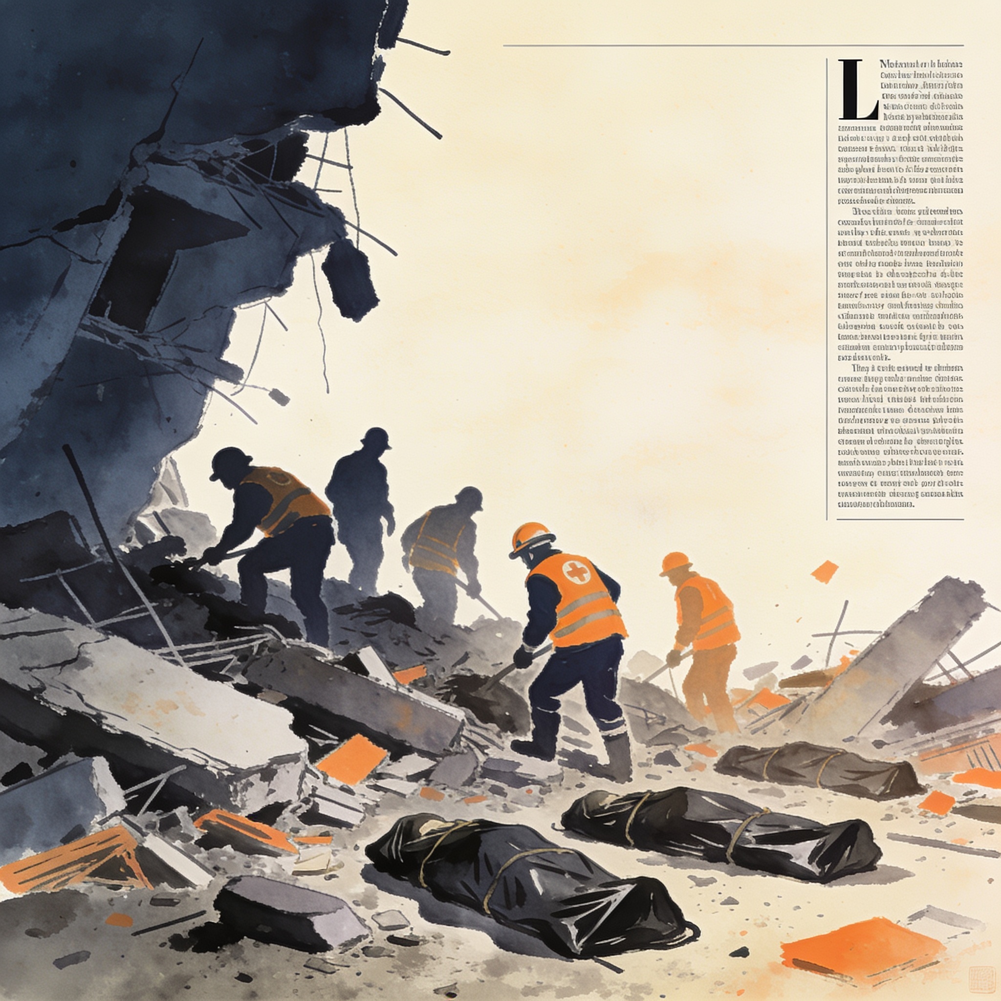 Aumentan víctimas del sismo y siguen las búsquedas — Última hora, ilustración editorial