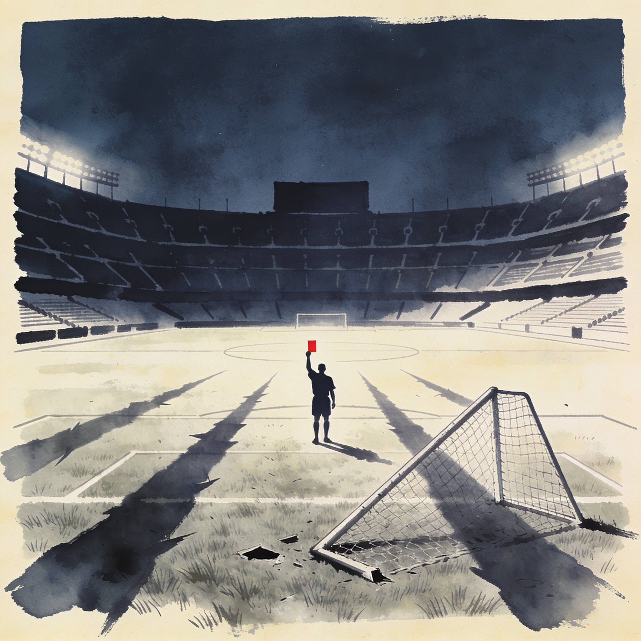 El Campín y la violencia que ya no sorprende — Deportes, ilustración editorial