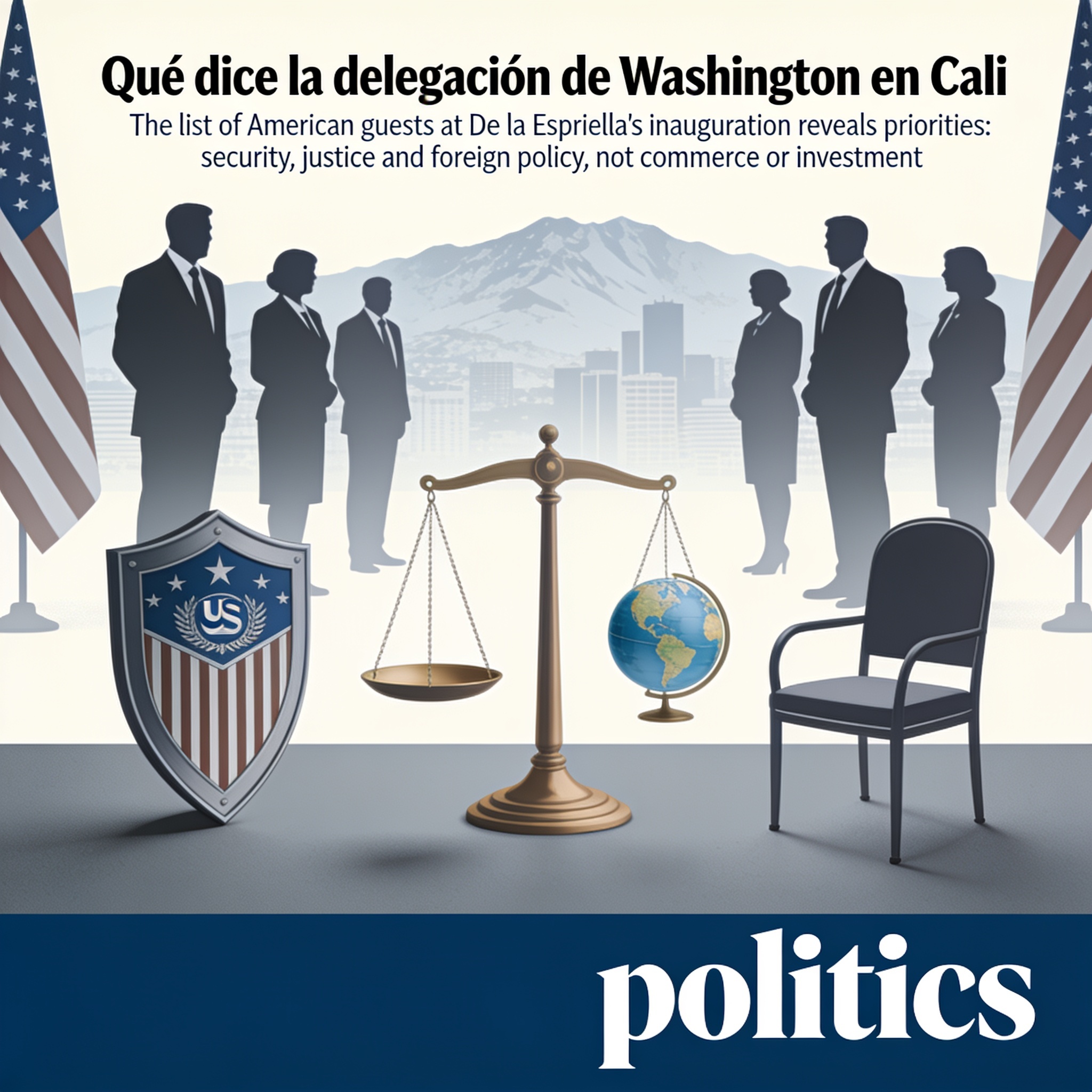 Qué dice la delegación de Washington en Cali — Política, ilustración editorial