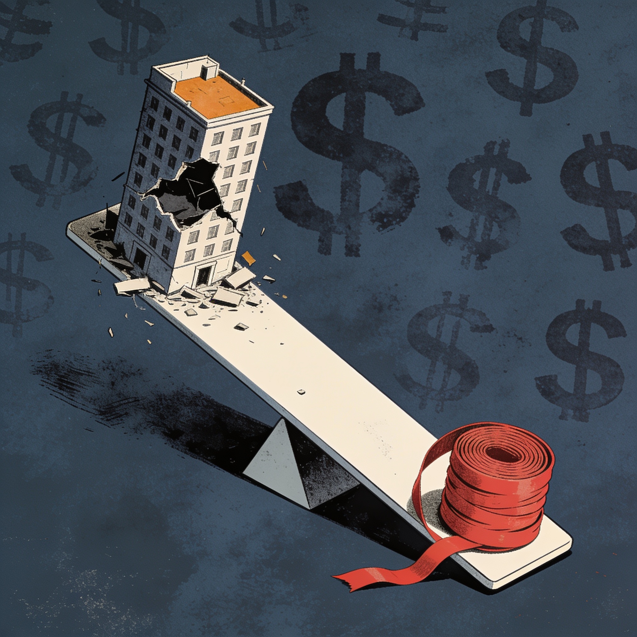 El riesgo de financiar la reconstrucción con tasas dirigidas — Mercados, ilustración editorial
