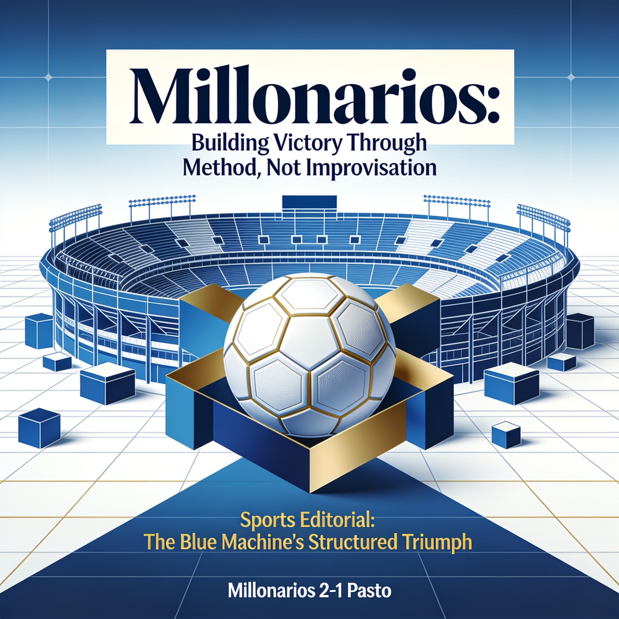 Millonarios gana y el fútbol recuerda que el orden también se construye — Deportes, ilustración editorial