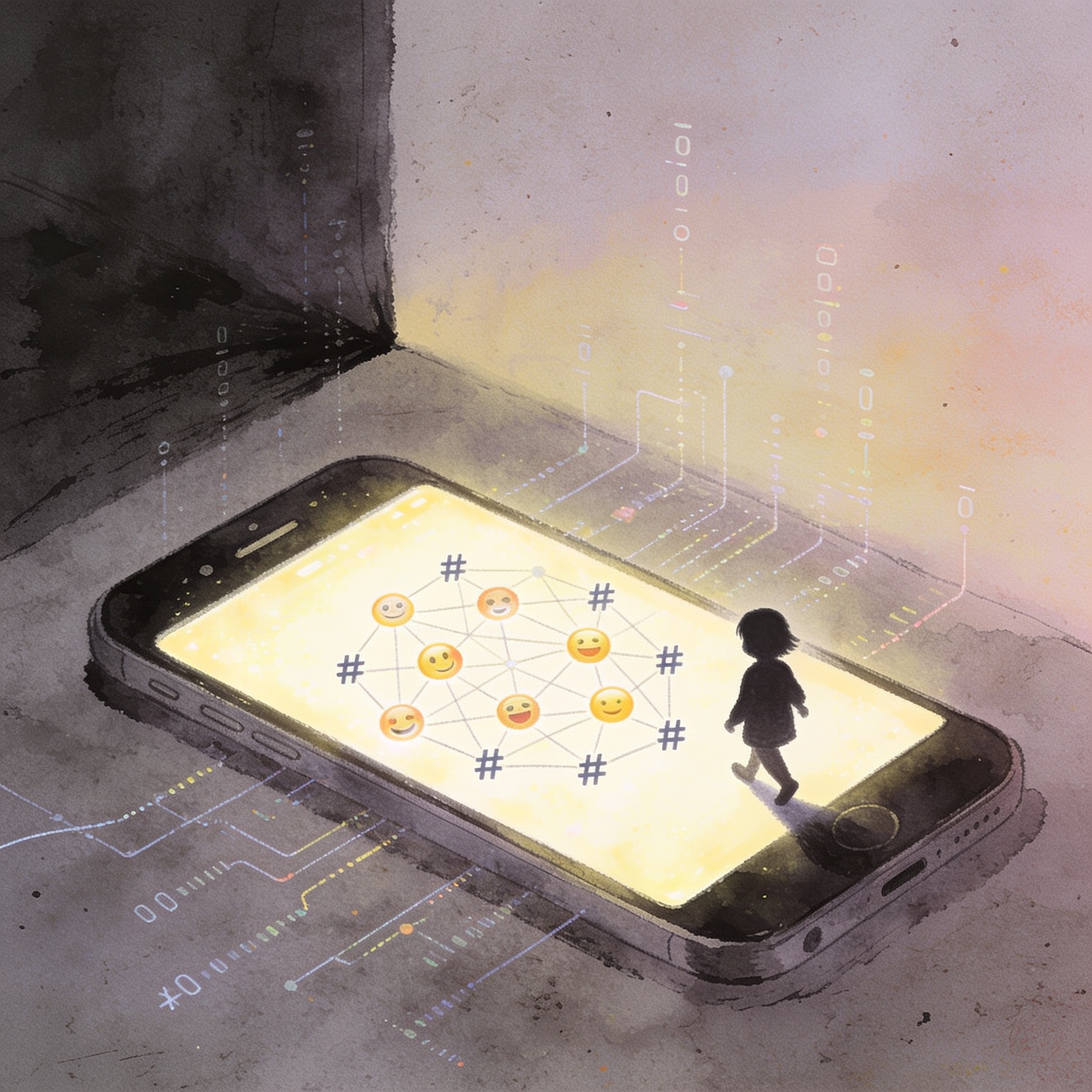 HRW documenta 1.500 casos de reclutamiento de menores en redes — Redes, ilustración editorial