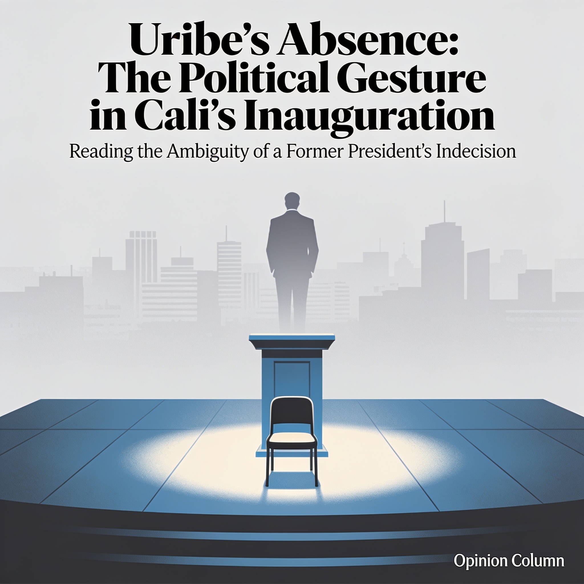 Uribe, Cali y la lectura política de una indecisión — Política, ilustración editorial